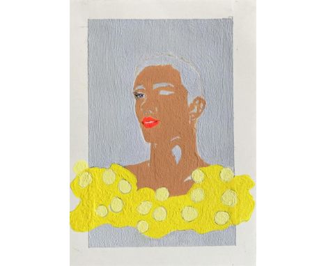 
	
		Mekia Machine
		Red Lips Yellow Sash w/ Polkdots
		Acrylic, Gouache and Flashe on Paper
		Signed
		15 x 10cm (5¾ x 3¾ in