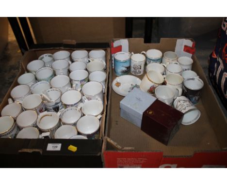 A COLLECTION OF COMMEMORATIVE MUGS TO INCLUDE ROYAL WORCESTER, WEDGWOOD ETC