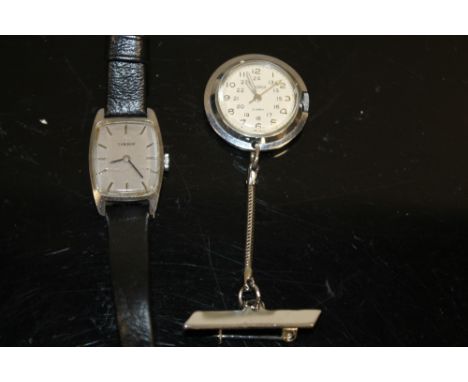 A LADIES TISSOT WRISTWATCH TOGETHER WITH A NURSES WATCH
