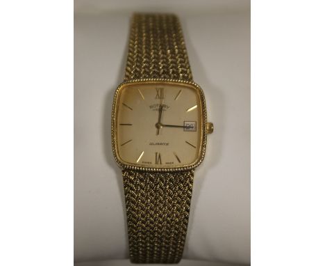 A BOXED YELLOW METAL ROTARY WRISTWATCH  