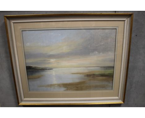 AUBREY R. PHILLIPS (b.1920). 'A Calm Evening The Hebrides', see label verso, signed and dated 1992 lower right, pastel on pap