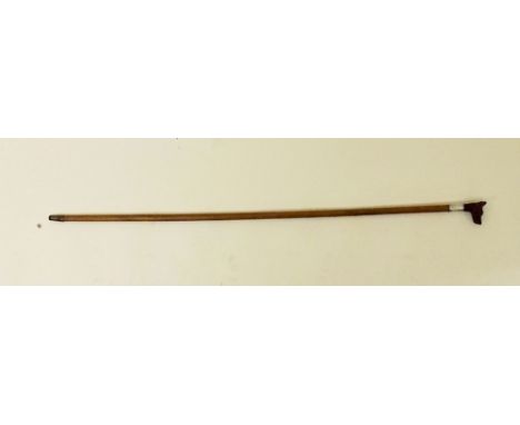 A 'swagger stick' with silver collar and dog head handle 