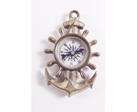 A novelty anchor form pendant compass 