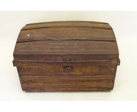 A dome top tin trunk 