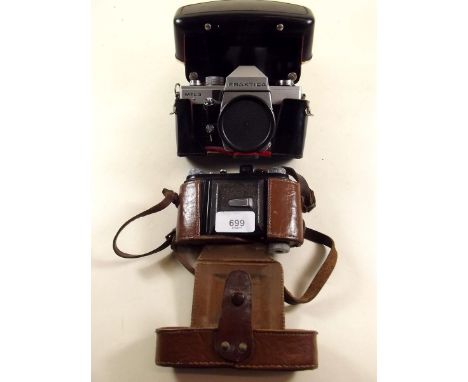 A Welta Compur camera and a Praktica MTL 3 camera 
