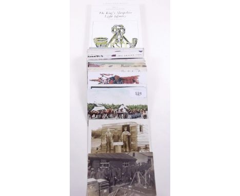 Postcards - Military including RP 1915 New Boots Parade, watering horses at Aldershot, Edith Cavell Silk, Kitchener memoriam 