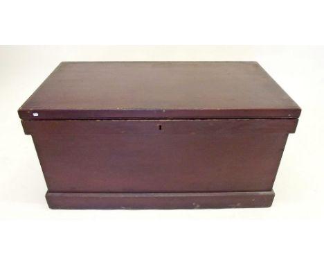 A Victorian painted pine trunk - 92cm wide