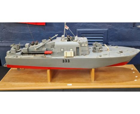 Large scratch built wooden working, originally radio controlled scale model of a Brave Class WWI period Fast Patrol Boat/Moto