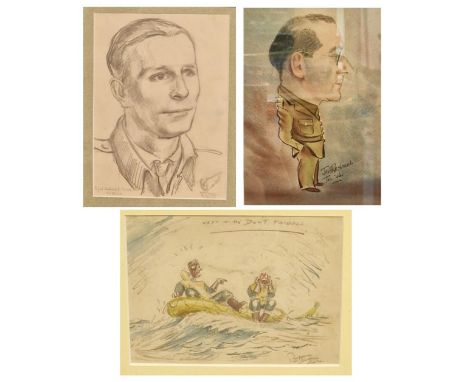 Group of three original works of a military nature to included: Watercolours signed Josh Reynolds of a British Army Officer d