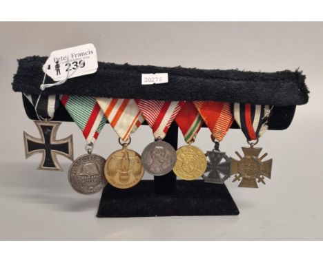 Group of assorted German Medals from pre-WWII period to include: Honour Cross (Hindenburg Cross) with swords 1914-18 War, Kar