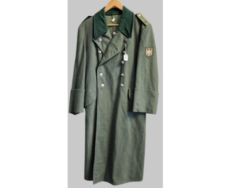 Post-WW2 German Federal Border Guard (Bundesgrenzschutz) Great Coat, with Chief Sergeant (Hauptwachtmeister) shoulder boards 