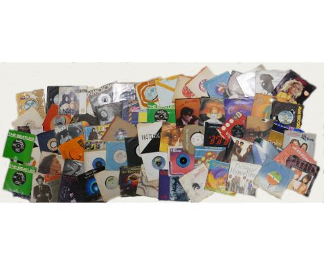 A collection of 70's and 80's 45's singles to include artists Rolling Stones, The Police, Blonde, Queen, ELO, The Beatles, Th