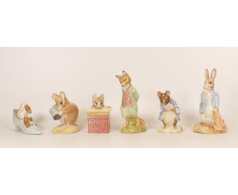 Royal Albert BP6 figures to include Peter and the Red Pocket Handkerchief, Gentleman Mouse made a Bow, Foxy Whiskered Gentlem