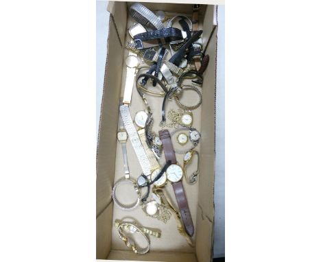 A quantity of gents and ladies watches to include Sekonda, Skagen Denmark, Rotary, pendent watches , some gold plated 
