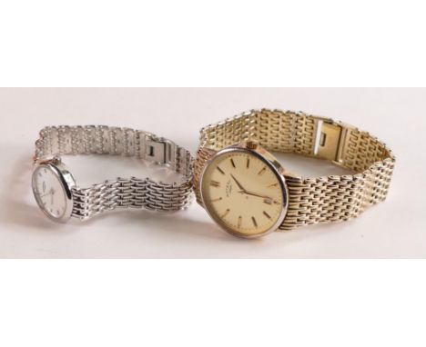 Rotary gentlemans gold on silver wrist watch &amp; bracelet together with Ladies Sterling Silver wristwatch and silver bracel