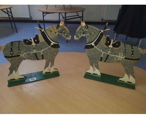  Sale Item:    PAIR CUT OUT CLYDESDALE HORSES (AF)  Vat Status:   No Vat   Buyers Premium:  This lot is subject to a Buyers P