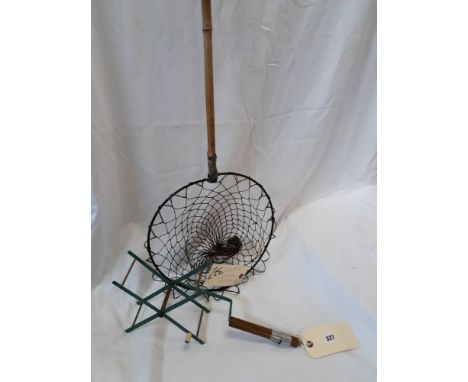  Sale Item:    LINE WINDER &amp; BAMBOO TROUT NET   Vat Status:   No Vat   Buyers Premium:  This lot is subject to a Buyers P