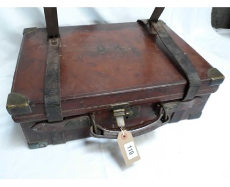  Sale Item:    LEATHER CARTRIDGE CASE WITH BRASS FITTINGS - (AF)  Vat Status:   No Vat   Buyers Premium:  This lot is subject