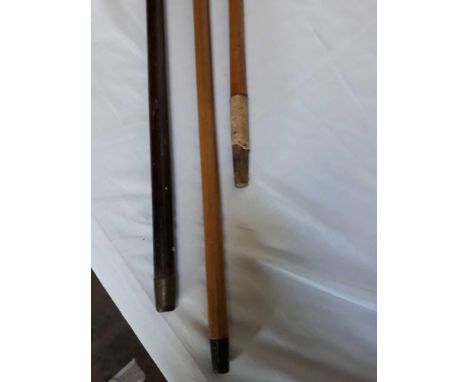  Sale Item:    3 WALKING CANES WITH ANTLER &amp; SILVER TOPS  Vat Status:   No Vat   Buyers Premium:  This lot is subject to 