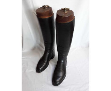  Sale Item:    PAIR RIDING BOOTS &amp; STRETCHERS   Vat Status:   No Vat   Buyers Premium:  This lot is subject to a Buyers P