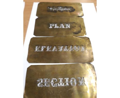  Sale Item:    VARIOUS ARCHITECTS BRASS PLAN STENCILS  Vat Status:   No Vat   Buyers Premium:  This lot is subject to a Buyer