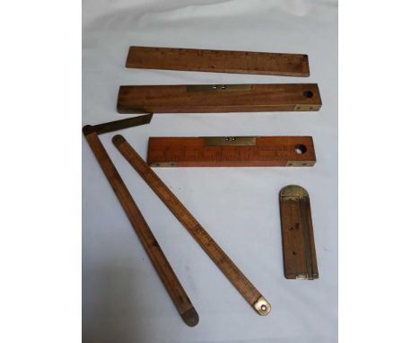  Sale Item:    VARIOUS BOXWOOD &amp; BRASS RULES   Vat Status:   No Vat   Buyers Premium:  This lot is subject to a Buyers Pr