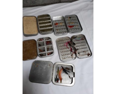  Sale Item:    5 WHEATLEY ALLUM FLY TINS &amp; CONTENTS  Vat Status:   No Vat   Buyers Premium:  This lot is subject to a Buy