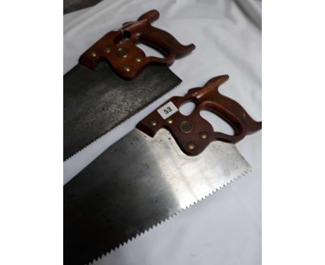 Sale Item:    2 DISSTON SAWS   Vat Status:   No Vat   Buyers Premium:  This lot is subject to a Buyers Premium of 15% + Vat 
