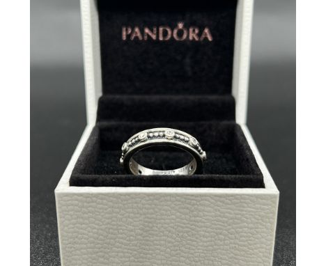 Silver Pandora ring,
Size M,
stone set fashion ring