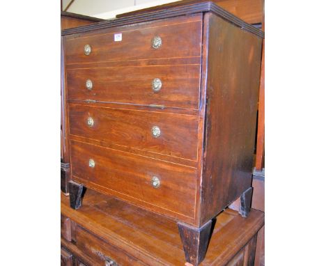 A 19th century mahogany converted commode chest, having hinged top and front panel