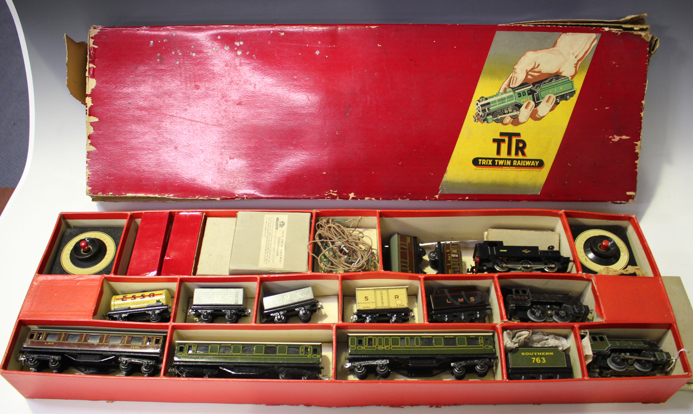 A collection of Trix Twin Railway items, including an 040