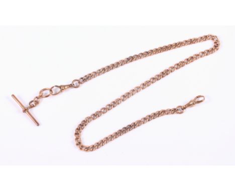 A 9ct gold Albert watch chain, 17" long, 26.7g
