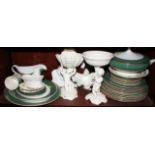 A Simpsons, China style, "Darnell" pattern part dinner service, Italian porcelain cherub centre