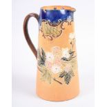 A Royal Doulton Slaters Patent hot water jug with pewter lid, 8 1/2" high