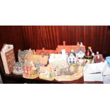 A Goss model of Ann Hathaway's cottage and a quantity of other model cottages, including Lilliput