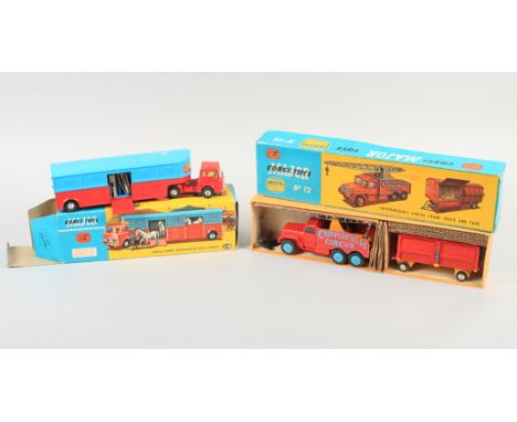 A Corgi Major die-cast model Chipperfield Circus crane truck and cage, gift set No 12, and a circus horse transporter with ho