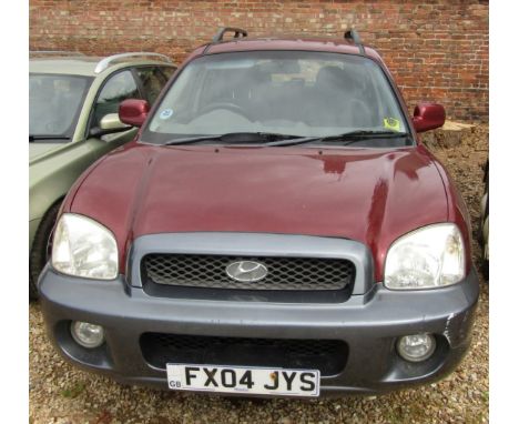 A Hyundai 2004 hatchback, registration FX04 JYS, diesel, manual, 187,177 registered miles, red, last MOT 22nd March 2021 now 