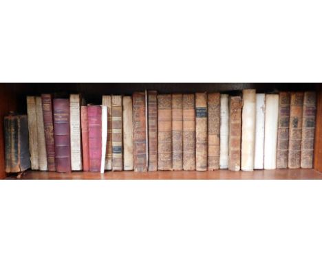 19thC and later leather bindings, to include Johnson's Shakespeare, various volumes, Poetical Works of Tennyson, Browning, De