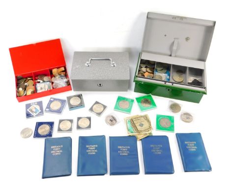 Georgian and later silver and copper coinage, Britain's First Decimal coin sets, world coinage, commemorative crowns and bank