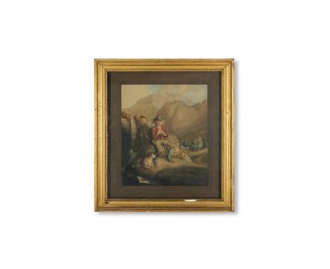 WILLIAM MARSHALL CRAIG (BRITISH CIRCA 1765 - 1834) THE SHEPHERD OF LONG-LE-DALE Watercolour 77 x 69cm (30¼ x 27 in.) In artis
