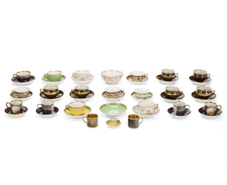 A SELECTION OF PARIS PORCELAIN TEA AND COFFEE WARES VARIOUS DATES LATE 18TH/EARLY 19TH CENTURY Including examples from the Du