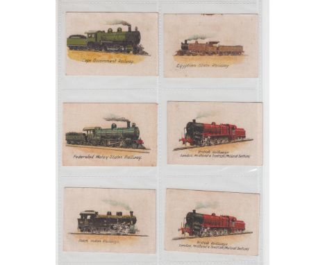 Tobacco silks, African Tobacco Co, Types of Railway Engine, 'L' size, 6 silks, nos 1, 7 (x2), 10, 11 &amp; 21 (slight back st