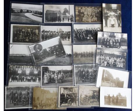 Postcards, Suffolk, 22 RP's, mostly social history images inc. W.H. Lacey delivery vehicles, machinists, Bayfield &amp; Culle