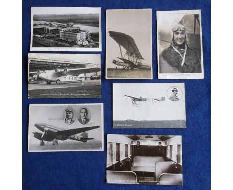 Postcards, Aviation, a collection of 7 cards inc. Imperial Airways Quadruple Engine Monoplane (RP), also Liner 'Helena' (RP),