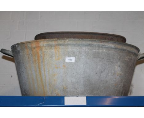 TWO VINTAGE TIN BATHS