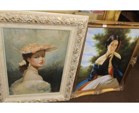 TWO PORTRAIT PAINTINGS OF WOMEN