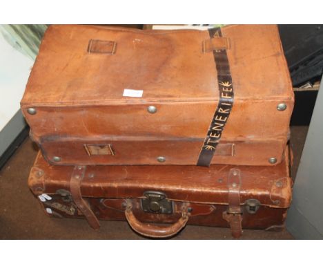 A VINTAGE BAG AND A SUITCASE