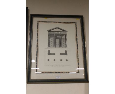 A FRAMED AND GLAZED ARCHITECTURAL PRINT (THOMAS WORLEY)
