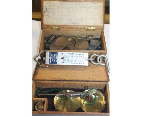 THREE SETS OF VINTAGE SCALES AND WEIGHTS