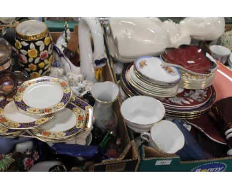 TWO TRAYS OF ASSORTED CERAMICS TO INCLUDE ROYAL WORCESTER, CARLTONWARE ETC.